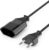 deleyCON 5m Stromkabel Verlängerung Netzkabel Verlängerungskabel Typ C Stecker Euro Stecker auf Typ C Euro Steckdose TV PC Computer Monitor Projektor Lampe Haushaltsgeräte – Schwarz