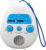 Sarini Wasserdichtes kabelloses FM-Badezimmerradio, tragbares AM-FM-Duschradio, eingebauter Lautsprecher, batteriebetriebenes Digitalradio mit Tragegurt