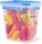 Emsa 508543 Clip & Close Frischhaltedose, rechteckig, mit Deckel, 1,5 Liter, transparent/blau