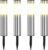 Warmweiße Solarleuchten für den Außenbereich, Edelstahl-Solarleuchten für den Garten mit Ein-/Ausschalter, IP45, wasserdichte LED-Gartenleuchten für Terrasse, Rasen, Garten, Wege, Boden (4 Stück)
