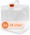 Pluvia Wasserkanister 20 L Trinkwasser-Set (2 x 20 L) faltbar – Verdunkelungs-Notfallausrüstung – Kanister mit Verschluss & Hahn, transparent