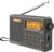XHDATA R-108 Kleine tragbare Radios, wiederaufladbares Batterieradio FM AM SW Airband Radio Weltempfänger Digitalradio mit ATS Station Memory Sleep Funktion (Grau)