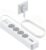 Steckdosenleiste Flachstecker USB C 4-Fach Mehrfachsteckdose Steckdosenleiste mit Schalter, 4 USB Steckdosenleiste Wandmontage Überspannungsschutz Mehrfachstecker Verteilersteckdose, 2m Kabel, Weiß