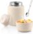 Thermo-Lebensmittelbehälter 550 ml, Edelstahl-Wärmebehälter Lebensmittel mit Löffel, Müslibecher to Go, Thermo-Lunchbox für Gefrierschrank, Spülmaschine, Erwachsene (weiß)