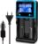 Keenstone Universal Akku Ladegerät, 18650 Akku Ladegerät mit 2 Schacht, LCD Smart Schnell Aufladen Batterieladegerät für NI-MH NI-CD AA AAA Li-Ion LiFePO4 IMR 10440 14500 16340 18650 RCR123 26650