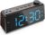 ANJANK Digitaler Radiowecker, 0–100 % dimmbar, Doppelwecker mit Wochentagen/Wochenende, USB-Ladegerät, einfache Einstellung, Netzbetrieb mit Batterie-Backup, großes Display, sehr gut lesbar in allen Räumen