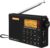 XHDATA R-108 Kleine tragbare Radios, wiederaufladbares Batterieradio FM AM SW Airband Radio Weltempfänger Digitalradio mit ATS Station Memory Sleep Funktion (Schwarz)