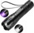 UV-Taschenlampe 395 nm mit LED-Weißlicht, USB-C wiederaufladbar, Zoomfunktion, IPX4 wasserdicht, 2000 mAh Akku, Schwarzlichtlampe für Urinflecken, Haustiere, Hotelhygiene, Geldscheine und Camping (schwarz 1 Stück)