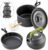 Qtiwe Camping-Geschirr-Set, Outdoor-Kochgeschirr, Töpfe, 10-teiliges faltbares Campinggeschirr für Wandern, Picknick, Grillen, FDA-zertifiziert
