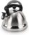 ROSSETTO Wasserkocher Induktion Teekessel Pfeifkessel Edelstahl Camping Gasherd Holzofen 3 Liter mit Klappgriff Rostfreier Wasserkessel Teekessel mit Pfeifton Silber
