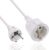 Inline-Schutzkontakt-Verlängerungskabel CEE 7/7 Stecker/Buchse 1 m weiß | Für den Innenbereich, GS-zertifiziert mit Kinderschutz, 230V, H05VV-F3G1,5, 16400W