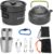 Odoland Geschirrset für 1–2 Personen, Kochset mit tragbarer Aluminiumkanne, Teekessel, Tassen, faltbarem Besteck für Camping, Outdoor, Picknick, Wandern