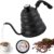 Aicharynic Schwanenhals-Wasserkocher, 1200 ml/40 oz Edelstahl-Wasserkocher, Kaffeekanne, Wasserkessel, Schwanenhals mit Thermometer für alle Herdarten zum schnellen Erhitzen von Wasser, Schwarz