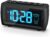 Digitaler Radiowecker, Radiowecker mit 7-Farben-Ziffernanzeige, einstellbarer Helligkeit und Alarmton, für Tiefschläfer, Sleep-Timer und Schlummerfunktion (Schwarz)