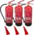3 x 6 kg Pulverlöscher, Feuerlöscher, Autolöscher, ABC-Pulver, Pulverfeuerlöscher mit Halterung und Prüfplatte
