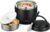Thermobehälter für Speisen 970 ml, Thermoschüssel mit Deckel, Warmhaltebehälter aus Edelstahl mit Löffel, Thermoskanne Lebensmittel auslaufsicher, Thermo-Brotdose für Suppen, Babynahrung, Brei, Schwarz