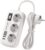 Steckdosenleiste mit USB, 3-fach Steckdosenleiste mit Überspannungsschutz, 4000 W, Steckdose mit 4 USB (2 USB-C), 1,5 m, Wandsteckdosenleiste für Zuhause, Büro, Weiß