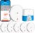 Meross Matte Rauchmelder vernetzt, Smarter Feueralarm WLAN mit Dual-Lichtsensor, Feueralarm mit App-Warnmeldung, kompatibel mit Home Assistant, HomeKit, Alexa, 33 mm, mit MSH450 Hub, Pack
