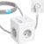 Steckdosenwürfel mit USB, 8-in-1 Mehrfachsteckdosenwürfel mit 2 USB-A & 2 USB-C, 4-fach Steckdosenleiste, Flachstecker mit Schalter, Mehrfachsteckdosenverteiler mit 3M Geflechtkabel, Weiß