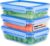 Emsa 515645 Food Clip & Close, Kunststoff, Transparent/Blau, 1,2 Liter, Set mit 3 Boxen