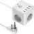 7in1 Steckdosenwürfel mit USB, 3-fach Mehrfachsteckdose mit 3 USB A, Steckdosenleiste mit 1 USB C, 1,5 m langes Verlängerungskabel mit Flachstecker, Überlastschutz & Schalter für Zuhause, Büro, Reisen