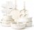 JEETEE 20-teiliges Kochtopf-Set mit abnehmbaren Griffen, Antihaft-Kochgeschirr-Set mit 3 Pfannen, 3 Töpfen, Crêpes-Pfanne und Omelette-Pfanne, stapelbar, für Induktion, Weiß