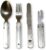 Klassisches Bundeswehr-Edelstahl-Besteck-Set, 4-teilig, Camping-Besteck-Set für Camping, Besteck-Set, Outdoor-Besteck