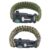Paracord-Survival-Armband, 2 Stück, Survival-Set mit Feuerstein-Feuerstarter, Schaber, Pfeife und Fallschirmschnur-Schnalle, Multitool für Expeditionen, Camping