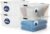 Iris Ohyama Aufbewahrungsboxen mit Deckel, 40L, 4er-Set, Transparent, Sicherer Verschluss, Stapelbar, Griffe, Schlafzimmer, Schrank, Büro, Organisation, BPA-freies Plastik, Ordnungsboxen, FTB-40
