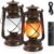 Shinmax LED-Laternen für den Außenbereich, 2er-Set, wiederaufladbare Retro-Gartenlaternen mit Flammeneffekt, USB-C, Fernbedienung, 4 Lichtmodi, IP65, zum Aufhängen und Aufstellen für Garten, Balkon, Terrasse