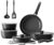 Redchef Pfannen-Set, 16-teilig, mit abnehmbaren Griffen, Antihaft-Keramik-Kochgeschirr-Set, Pfanne 20 + 26 cm, tiefe Bratpfanne 26 cm, Topf 18 + 20 cm, stapelbares Topf-Set für alle Herdarten, ofenfest