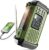 Vikeri Kurbelradio 12000 mAh, Notfallradio mit Kurbel und Solar mit AM/FM/SW, LED-Campinglicht, SOS-Alarm, Kompass, USB-C-Handyladung, tragbares Radio mit Tragegurt für den Notfall (Grün).