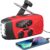 Notfall-Solarradio,Solarbaby Selbstbetriebenes Kurbelradio mit LED-Taschenlampe, SOS-Alarm,AM/FM Wetter Wind Up Radio mit 2000mAh Akku für Notladung von Smartphone,(Rot)