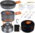 OVERMONT Camping-Kochgeschirr-Set, Outdoor-Geschirr-Set, Kochtopf-Set, Grillgeschirr, Picknick-Topf mit Kaffeekanne, Teekanne, Aluminium
