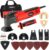 SHALL Oszillierwerkzeug, 500-W-Oszillier-Multitool-Kit mit 5° Oszillationswinkel, Schnellwechsel, 6 Geschwindigkeiten, Zusatzhandgriff, 34 Sägezubehörteilen und Tragetasche
