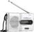 Tragbares Radio AM/FM, kleines Radio, Mini-Radio-Player, batteriebetrieben mit integriertem Lautsprecher, Kopfhöreranschluss, Radio-Player für Wandern, Camping, Outdoor-Aktivitäten