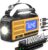 Esky Kurbelradio, 10000 mAh Solar-Notfallradio mit wiederaufladbarem AM/FM-Weltempfänger, USB-Ladegerät, LED-Taschenlampe und Leselicht, SOS-Alarm und Kompass, tragbar für Camping, Notfall, Verdunkelung, Geschenk