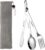 3er-Set Reisebesteck, Campingbesteck, Campingbesteckset aus Edelstahl, tragbares Outdoorbesteck mit Karabiner, Löffel, Gabel, Messerkombination und Tasche, wiederverwendbares Reisebesteckset