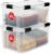 Iris Ohyama Luftdichte Aufbewahrungsboxen aus Kunststoff mit Deckel, 50 l, 2er-Set, transparent, hermetischer wasserdichter Verschluss, robuste Schnappverschlüsse, stapelbar, Staubschutz, BPA-frei, AT-L
