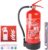 Set AB 6 L Schaumfeuerlöscher 6 LE Manometerhalter + Symbolschild Feuerlöscher ISO 7010 (Dauerdrucklöscher GPN-6X)