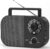 Tragbares Radio AM, FM, SW, FM Kofferradio Netz- und Batteriebetrieb, mit bestem Empfang, eingebautem Lautsprecher, Kopfhöreranschluss, für Zuhause/Outdoor/Camping/Notfall (Schwarz))