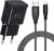 USB Ladegerät mit Nylon Ladekabel, USB C Schnellladekabel 2m für Samsung Galaxy S23 S22 S21 S20 FE S10 S9 S8 Plus A56 A55 A54 A53 A34 A16 A15 A14 A13 Z Fold3, Typ C Handy Schnellladegerät Netzteil