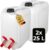 ABACUS 2 x 25 Liter Wasserkanister, Natur, Chemikalienkanister, Auslaufhahn und Deckel (DIN 61), lebensmittelecht, für den Innen- und Außenbereich, BPA-frei, säurebeständig, mit Skala zum Ablesen des Füllstands