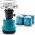 TOM Adventure Gas-Campingkocher-Set mit 4 x Butan-Gaskartusche – 1 Flamme – Piezo-Zündung – Kartuschenkocher für Camping, Festivals & Outdoor-Aktivitäten oder als Kohleanzünder