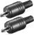 Lautsprecherstecker | mit Schraubanschluss | Gerader schraubbarer Knickschutz 2,2 mm | Boxen Audio-Adapterkabel Anschluss Lautsprecherstecker | Schwarz | Lautsprecherstecker mit Knickschutz, 2er Pack