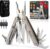 BIBURY Multitool Titan, 24-in-1-Multifunktionszange, 30 % leichtes Titan 7CR17, Messer 51CrV4, Bit-Set und Gürtelclip-Zange, für Camping, Wandern, Auto, Wohnmobil, Notfälle, Geschenk für Männer