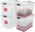IRIS OHYAMA stapelbare Aufbewahrungsboxen mit Klickverschluss, Kunststoff, transparenter Deckel, 60 l, 4er-Set