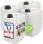 plasteo® 4 x 10 L Trinkwasserkanister, natur, DIN 45, BPA-frei, lebensmittelecht, hergestellt in Deutschland, UN-Zulassung, tragbar, für den Innen- und Außenbereich geeignet