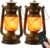LED-Vintage-Laternen, batteriebetrieben, 2 Stück, LED-Laternen für den Außenbereich, Hängelaterne mit Fernbedienung, USB wiederaufladbar, 4 Modi, realistisch flackernde Flamme, Camping-Dekoration für den Garten