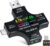 USB-Tester-Messgerät, 2-in-1-USB-C-Strommessgerät, digitales Multimeter, Strommessgerät, Leistungsmesser, Spannung, Voltmeter, Strom, Leistungskapazitätsdetektor